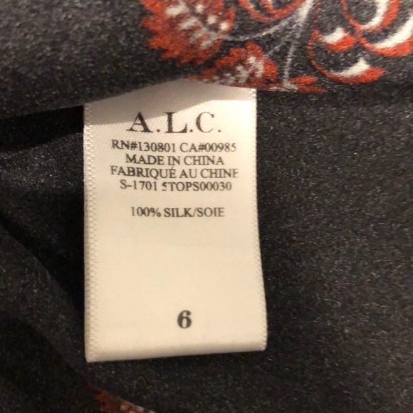 A.L.C. Silk sleeveless top, Sz 6 - Picture 3 of 4